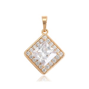 Apzeltīts kulons, rotāts ar mirdzošiem cirkoniem, zelta pārklājums 18 karāti (bez ķēdītes)